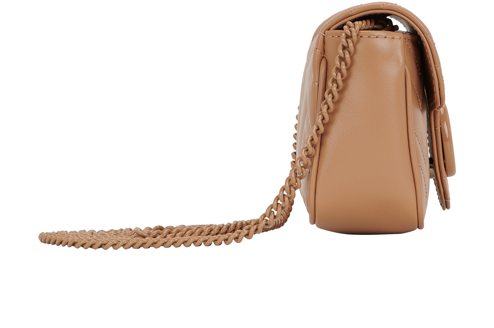 GG Marmont Matelasse Super Mini Camelia Bag, &pound;695, Handbags, Beige/Brown, Leather, Side view